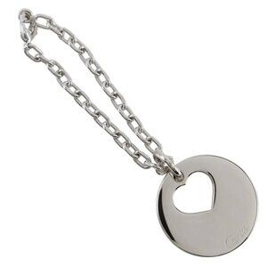 CARTIER heart key ring Bag charm Silver metallic heart Women